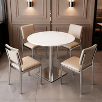 Tables à manger en marbre pour hôtels commerciaux, cafés, tables carrées/petites modernes et minimalistes, durables, faciles à nettoyer, pour les réunions