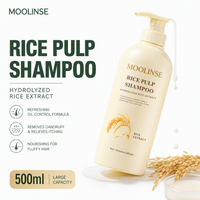 Supports personnalisés OEM ODM RTS – Shampoing et après-shampoing à la pulpe de riz 500 ml – Gel anti-démangeaisons et contrôle du sébum – Kit de soins capillaires pour adultes