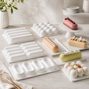 TangChu Ensemble de moules de cuisson en silicone à barres longues 6 et 8 cavités - pour gâteaux, mousses, aliments pour bébés et pains vapeur - Product Image 3