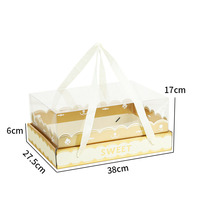 IMEE Boîte d'emballage de fruits portable de luxe personnalisée en or pour 8-10 kg avec couvercle transparent et ruban pour oranges pamplemousses