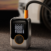 Portable Air Compressor Inflation Pump with LED Display for Electric Motorcycle and Bicycle-Black/Gray/Orange