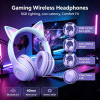 Casque audio supra-auriculaire ergonomique en métal OEM ODM avec réduction de bruit (ENC) et faible latence pour téléphone portable, voyage, bureau, divertissement à domicile