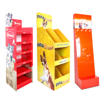 Présentoir en carton personnalisé pour casse-croûte pour animaux de compagnie, présentoir au sol pour aliments pour animaux de compagnie, chat, chien, magasin de détail, présentoir en papier ondulé