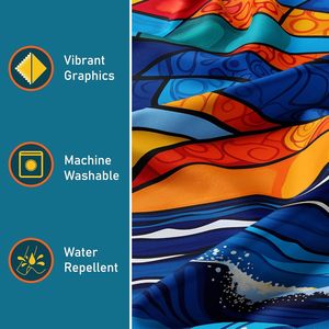 Rideau de douche Woyuo Tropical Ocean Beach Sunset, magnifique scène nautique extérieure avec soleil multicolore, vagues et <span class=keywords><strong>surf</strong></span>, coloré - Product Image 2