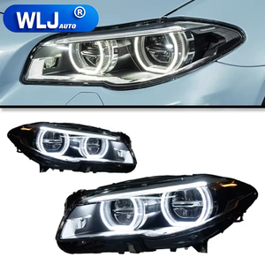 Faros Delanteros LED para Automóvil WLJ para <span class=keywords><strong>BMW</strong></span> <span class=keywords><strong>Serie</strong></span> <span class=keywords><strong>5</strong></span> F10 2011-2017, Conjunto de Faros LED Actualizados con Ojos de Ángel, Luces de Circulación Diurna LED - Product Image 1