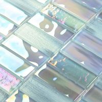 Chine Usine Vente Directe Salle de Bain Pas Cher Coloré Irisé Brillant Cristal Carreaux de Mosaïque de Verre pour Intérieurs Modernes Cuisine Mur