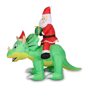Venta Directa de Fábrica: Decoración Navideña LED para Parques, Dinosaurio Grande con Luces LED y Regalos, Modelo Inflable para Decoración de Jardín - Product Image 1