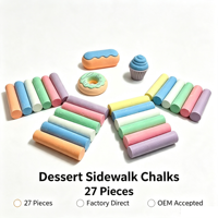 Lot de 27 craies de trottoir en forme de dessert, non toxiques, lavables, sans poussière, couleurs vives, pour dessin en extérieur