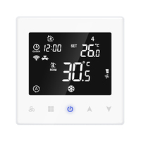 Termostato Digital de Control de Temperatura para Unidades de Ventilador, con 3 Velocidades de Ventilador, Válvula Eléctrica, Termostato Wifi