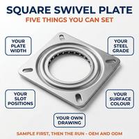 Plaque pivotante électroplaquée ODM pour meubles, plateau tournant à roulement à billes en acier de 8 pouces pour base de chaise et de table, quincaillerie
