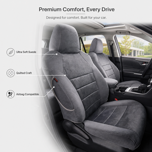 Fundas <span class=keywords><strong>de</strong></span> Asiento <span class=keywords><strong>de</strong></span> Coche EKR en Gamuza Gris, Cuero <span class=keywords><strong>de</strong></span> Microfibra con Costuras Acolchadas, Compatibles con Airbag, para Toyota RAV4, Venta al Por Mayor Directa <span class=keywords><strong>de</strong></span> Fábrica - Product Image 4