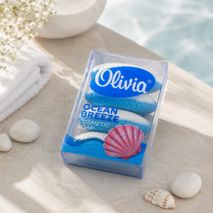 Ocean Breeze Family Bar <b>Soap</b> 4-Piece Pack with Glycerin and Lanolin for Hand and Body Care 4 × 105 g Olivia - Product Image 1
