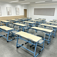 Fabricant de mobilier scolaire, Zhejiang, pupitre scolaire en bois, table d'étude à assembler pour 2 élèves, collège