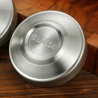 Bol de cuisine coréen plat, épais, double couche, vaisselle en acier inoxydable 304, assiettes à dîner, plats à assaisonnement pour la cuisine