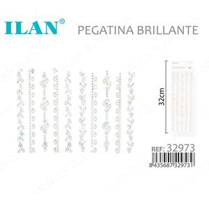 Adesivo decorativo con strass scintillanti Ilan da 32 cm, rimovibile, per nail art e artigianato - Product Image 3