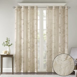 New Arrival Burntout Leaves Pattern Sheer <strong>Curtains</strong> Floral Sheer Grommet <strong>Single</strong> <strong>Curtain</strong> - Product Image 1