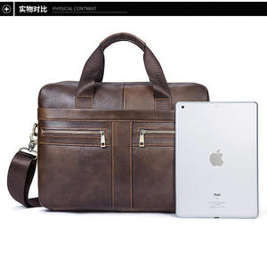 Maletín para Portátil, Bolso de Mano para Hombre, Cuero Vacuno Genuino, Estilo Europeo, para Viaje - Product Image 5