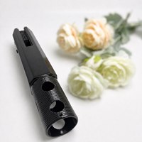 Support de fixation pour balcon et terrasse, pour tube de 12 mm, en acier inoxydable 304 noir brillant, avec insert texturé fileté pour poteau de fixation de verre