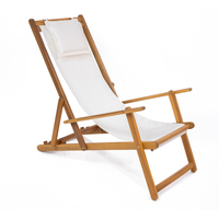Vente en gros 2025 chaise longue pliable de style moderne en bois confortable à 4 niveaux et réglable en hauteur pour villa de plage en plein air