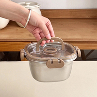 Boîte à lunch isotherme portable en acier inoxydable 304 motif ours de dessin animé, boîte bento pour fruits, idéale pour les enfants à l'école, les adultes au bureau