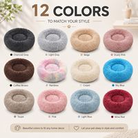 Lit pour chien d'intérieur XL, mignon, multicolore, luxueux, rond, en peluche, amovible, lavable en machine, vente en gros du fabricant