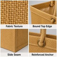 Sac fourre-tout en jute 100 % recyclé, écologique, vierge, avec poignées, personnalisable avec logo imprimé, vente en gros