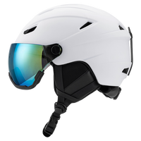 Casque de ski blanc léger avec verres intégrés Casque de snowboard certifié CE/CPSC