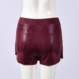 PEEQI 11759DBM Jupes sexy pour femmes, mode été, couleur unie, simili <span class=keywords><strong>cuir</strong></span>, plissées, nouvelles culottes, streetwear, tendance pour femmes - Product Image 6