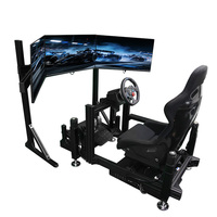 Simulateur de course automobile 3 Dof Motion Formula avec cockpit, affichage à 3 écrans, commandes Logitech, simulation de conduite et de course