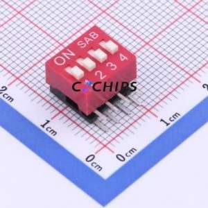 BA04GR DIP Switch Through hole Component (THT) Switch Single Pole Single Throw 4 2.54mm 25mA - Product Image 1
