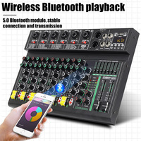Console de mixage audio 6 canaux BHA FT6 avec égaliseur 7 bandes, fonction 48V, DSP numérique intégré 256 effets pour diffusion en direct et églises