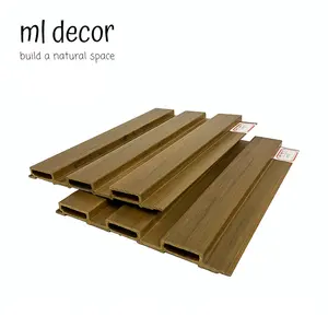 Diseños de paneles de pared WPC impermeables de grano de madera de revestimiento compuesto de larga duración para decoración de interiores fácil de instalar