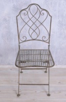 Chaise pliante en métal blanc décorative pour jardin extérieur HE-1307, chaise de bistrot pliante en métal pour jardin extérieur, chaises en fer forgé