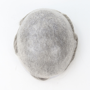 # Prótesis Capilar para <span class=keywords><strong>Hombre</strong></span>, Sistema <span class=keywords><strong>de</strong></span> Tupé, Base <span class=keywords><strong>de</strong></span> PU Delgada 365, 64 Colores, 90% <span class=keywords><strong>de</strong></span> Densidad, Cabello con Anclaje en V, 0.02, Blanco Grisáceo - Product Image 2