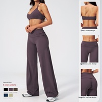 Ensemble de sport respirant et moulant pour le fitness, le running et le yoga, avec soutien-gorge de sport rehausseur de dos et haut décontracté à effet galbant