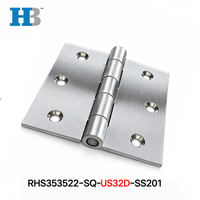 Charnière de porte en acier inoxydable 3,5 pouces US32D, finition 2,2 mm d'épaisseur, charnière de porte à coin carré pour porte de sécurité