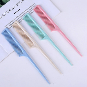 Peine de Plástico de Color Natural Ecológico para el Cabello, Peine de Cola de Rata para Modelar en Salón de Belleza y Barbería - Product Image 4