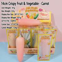 Jouet anti-stress souple et croustillant 14 cm, Squishies fruits et légumes à coque craquelée, pour soulager le stress : Carotte, Concombre, Maïs, Banane