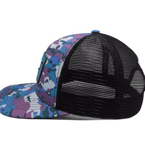 Custom Leather <b>Patch</b> Logo Adjustable Trucker Caps Polyester Cotton Camo Gorras Original Trucker Hat 112 Trucker Hats - Product Image 3