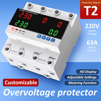 Baiwei BW-03B Régulateur de tension monophasé SVC AC ATS 63A/80A/100A réglable avec protection contre les surtensions/surintensités, affichage LCD, en matériau PC