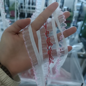 Renda Ruffle Elastis Berkualitas Tinggi dengan Benang Warna-warni, Trim Seksi untuk Pakaian dan Aksesoris Fashion - Product Image 1