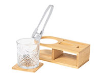 Support de verres à whisky moderne et écologique, non pliable, avec sous-verre carré en bois, pour bureau à domicile, support de rangement individuel pour bière