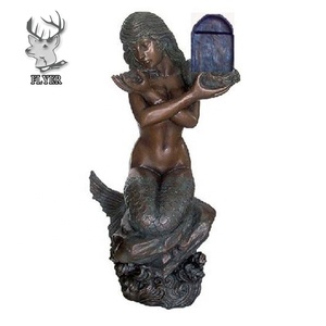 Statue de <span class=keywords><strong>sirène</strong></span> en bronze de jardin personnalisée, grande fontaine d'eau en cuivre et en laiton - Product Image 6