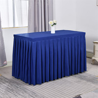Nappe épaisse 6/8 pieds 100% polyester, nappe unie plissée, jupe de table pour mariage, hôtel, événements, exposition
