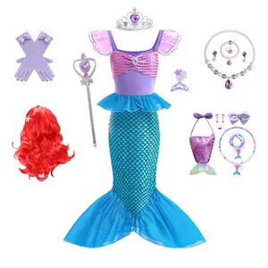 Halloween Costume Suppliers Wholesale Cosplay Clothes Purple Princess Girls Halloween Costumes Kids