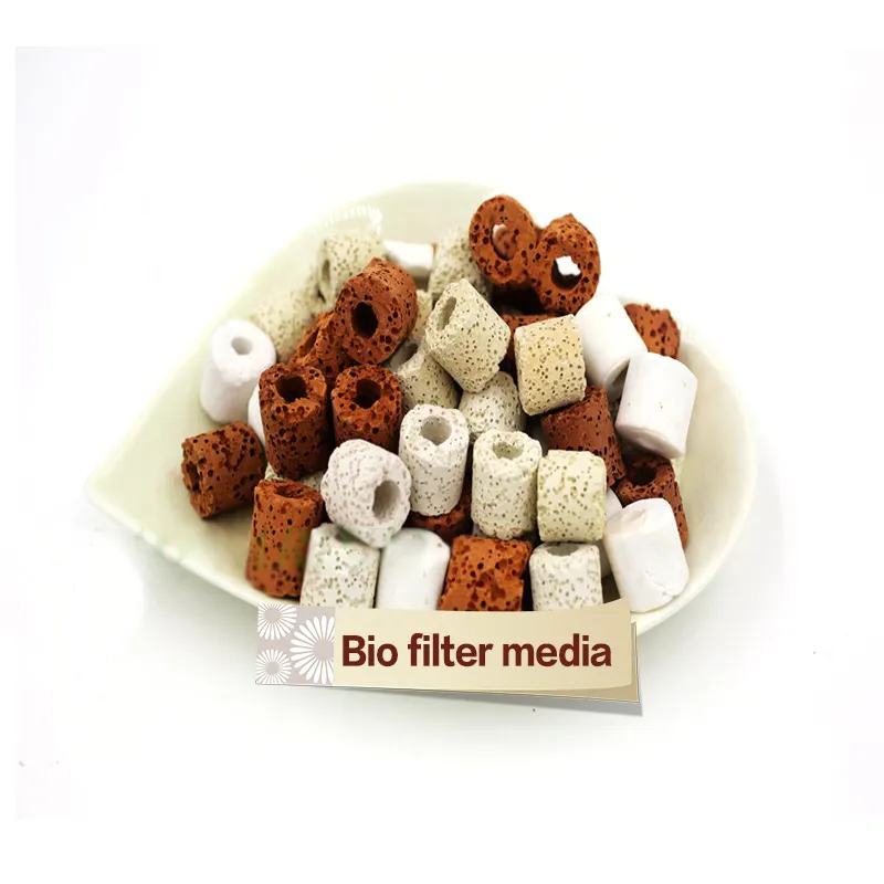 バイオフィルターメディアセラミックバイオポーラスフィルターメディア生物学的リング水槽窒化バクテリア生化学ボールフィルター材料