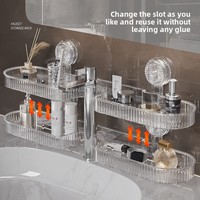 Étagère murale à ventouse en plastique pour robinet, support de rangement compact et durable pour lavabo de salle de bain, gadgets ménagers
