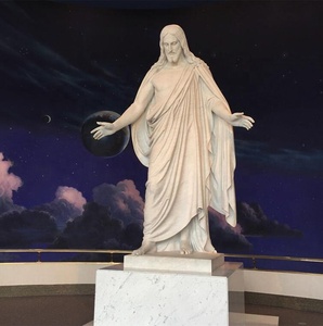 Iglesia Religiosa Católica Cristo Tamaño real Mármol blanco Escultura de Jesús con 3 Estatua de cabra - Product Image 6