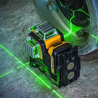 Niveau laser industriel électrique auto-nivelant 12 lignes 3*360 degrés à faisceau vert, batterie Li-Ion 12V MAX