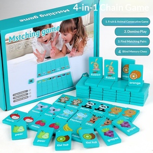 Juguete Educativo de Madera para Niños, Juego 4 en 1, Dominó, Ajedrez de Memoria y Rompecabezas de Entrenamiento Mental, para 2 Jugadores, Ecológico - Product Image 4